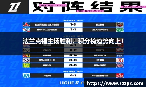 法兰克福主场胜利，积分榜趋势向上！